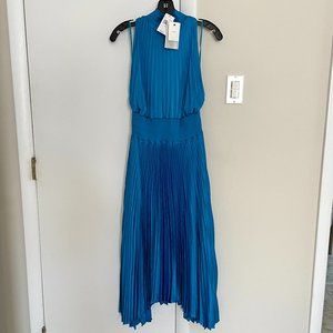 ALC Renzo Pleated Midi Dress in Cerulean, Size 14 (NWT)